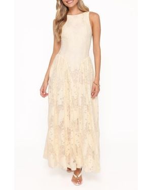 Petal & Pup Denny Lace Sleeveless Maxi Dress - Natural