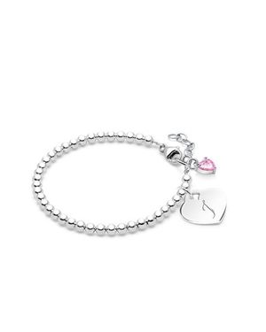 Tiny Blessings Sterling 3Mm Beads & Engraved Initial Bracelet - White
