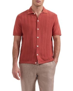 Bugatchi Short Sleeve Cardigan - Red