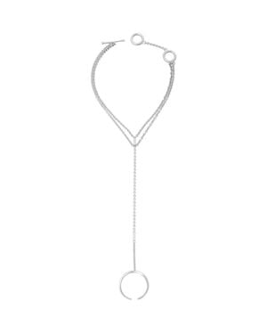 Lucy Quartermaine Skinny Drip Hand Chain - White
