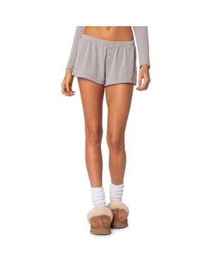 Edikted Homey Pointelle Shorts - Blue
