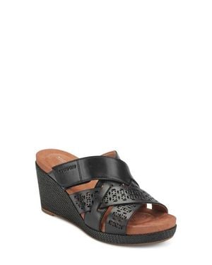 Rockport Britta Platform Wedge Slide Sandal - Black