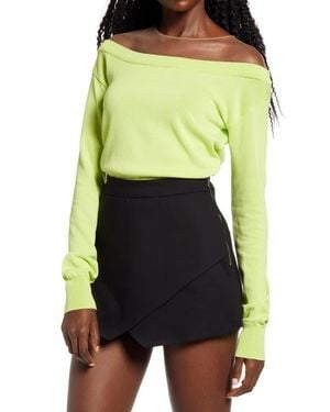 Endless Rose See Through Yoke Sweater - Yellow