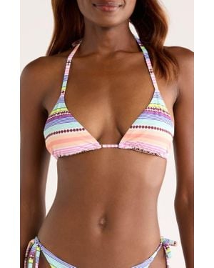 lemlem Malia Halter Triangle Swim Top - Pink