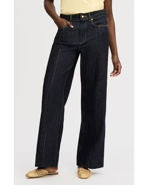 Sam Edelman High Waist Wide Leg Trouser Jeans - Blue