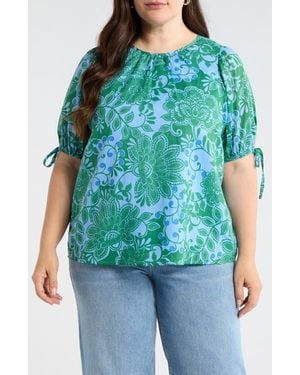 Sugarlips Tressa Floral Top - Blue