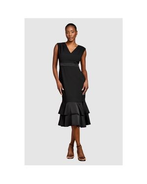 Coast Crepe Peplum Dress - Black