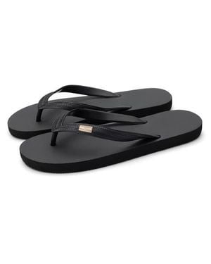 feel good Classicz Core Natural Rubber Flip Flop Thong Sandals - Black