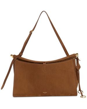 Alaïa Le Click Pocket Nubuck Leather East/West Shoulder Bag - Brown