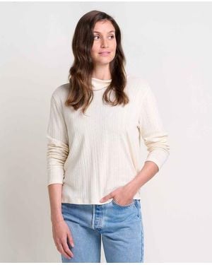 Toad & Co. Foothill Pointelle Long Sleeve Turtleneck - White