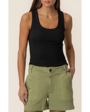 Kut From The Kloth Anastasia Stretch Cotton Blend Rib Tank - Green