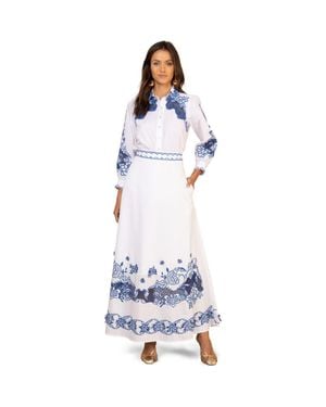 Hale Bob Ambrosia Embroidered Maxi Skirt - White