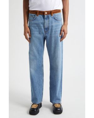 Marni Patchwork Wide Leg Jeans - Blue