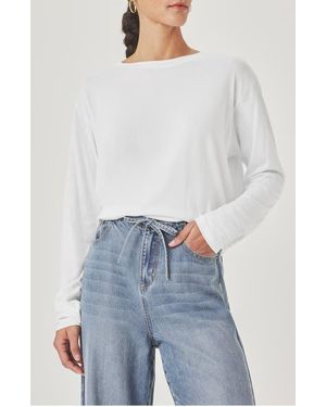 Splendid Lila Long Sleeve Cotton Top - White