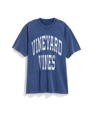 Vineyard Vines Logo Oversize Cotton Graphic T-Shirt - Blue