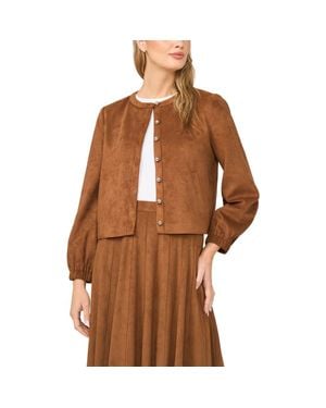Halogen® Faux Suede Jacket - Brown