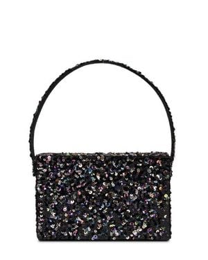 Simitri Sequin Box Clutch - Black