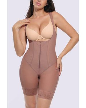Shapellx Boot-Yeah Airslim Open Bust Tummy Control Bodysuit - Multicolor