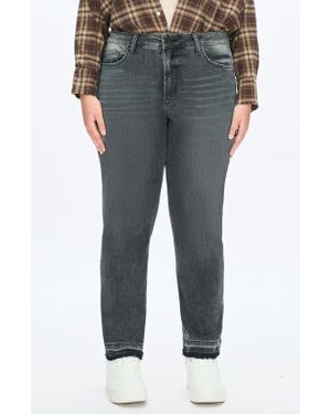 Bayeas High Waist Straight Leg Mom Jeans - Gray