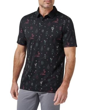 Travis Mathew Holiday Magic Cotton Blend Polo - Black