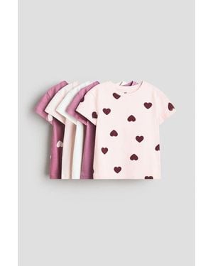 H&M 5-Pack T-Shirts - Pink