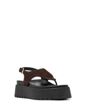 Steve Madden Tabor Slingback Platform Wedge Sandal - Black