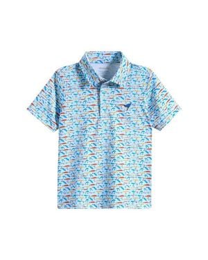 American Fit Kids' Fishing Lures Print Polo - Blue