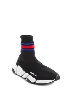 Balenciaga Speed 2.0 Lt Stripe Sock Sneaker - White