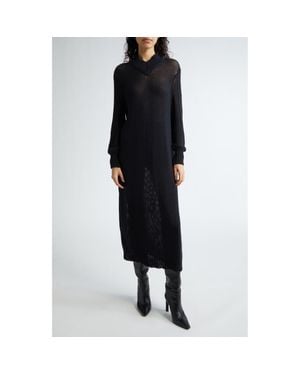 Interior The Drew Cotton & Silk Sweater Dress - Black