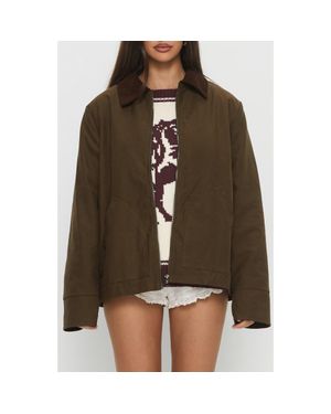 Princess Polly Livya Cotton Utility Jacket - Brown