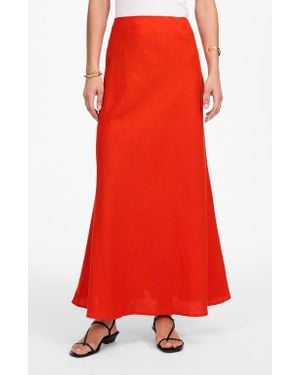 Madewell Linen Maxi Slip Skirt - Red