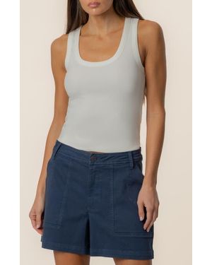 Kut From The Kloth Anastasia Stretch Cotton Blend Rib Tank - Blue
