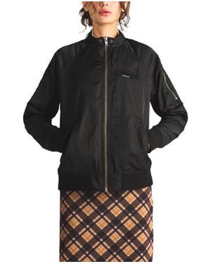 Members Only Satin Bomber Jacket - Black