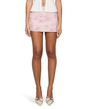 Princess Polly Piazia Floral Chiffon Miniskirt - White