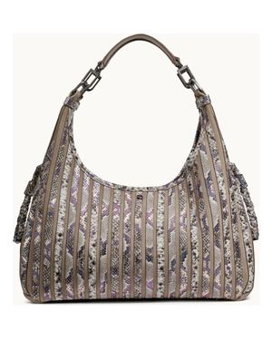 Donna Karan Bellerose Pieced Multi Hobo - Gray