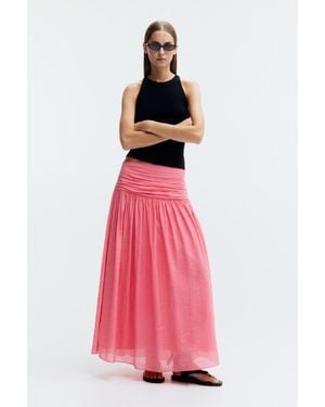 H&M Gathered Crêpe Skirt - Pink