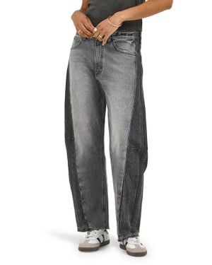 Lee Jeans Rider Low Slung Raw Hem Barrel Leg Jeans - Gray