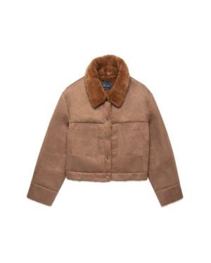 DELUC Mathew Faux Suede & Faux Shearling Jacket - Brown