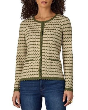 Wit & Wisdom Stripe Round Neck Cardigan - Multicolor