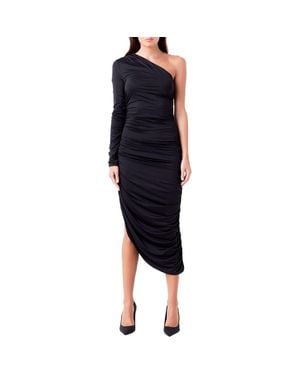 Endless Rose One-Shoulder Asymmetric Hem Cocktail Dress - Blue