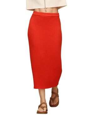 UGG Chryston Rib Knit Midi Skirt - Red