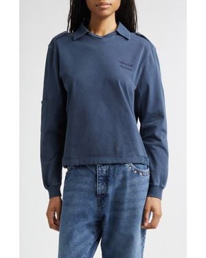 Paloma Wool Tristan Organic Cotton Polo - Blue
