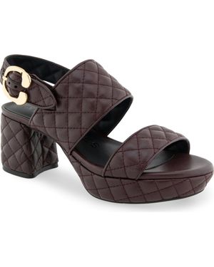 Aerosoles Camera Quilted Slingback Platform Sandal - Brown