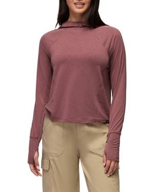Prana Sol Searcher Upf 50 Sun Hoodie - Red