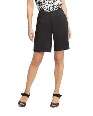 NYDJ Linen Blend Bermuda Shorts - Black