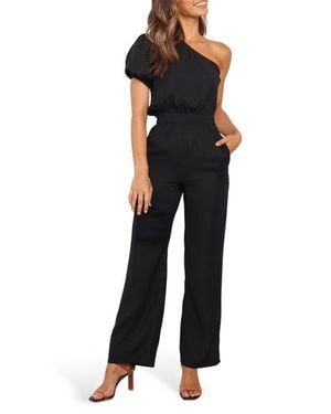 Petal & Pup Lancey One Shoulder Jumpsuit - Black