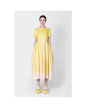 ROKSANDA Vaela Stripe Cotton Midi Dress - Metallic