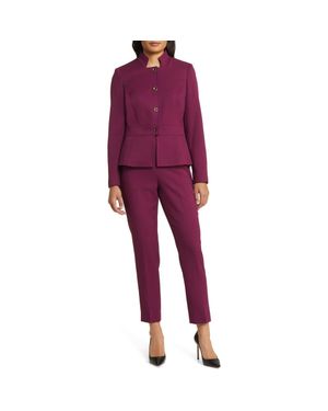 Tahari Stand Collar Jacket & Pants - Purple
