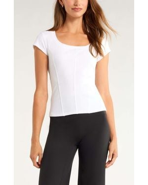 Zella Seamed Rib Top - White