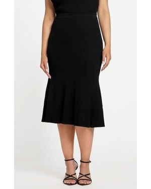 Marciano Agathe Rib Flare Sweater Skirt - Black